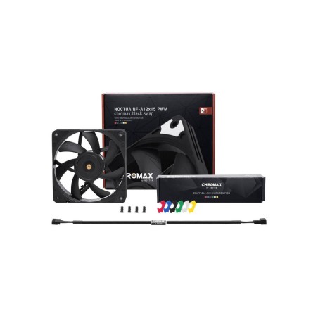 Noctua Chromax NF-A12x15 PWM Black Swap Fan - Premium 120mm Performance & Silent Operation - 1 Pack